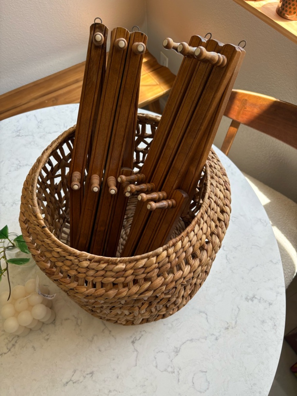 Vintage 1960s Wooden Accordion Wall Rack - Brown - Picture 9 of 9
